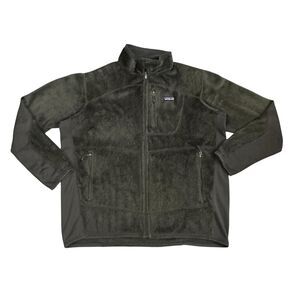 Patagonia Men's Green R2 Logo Full Zip Deep Pile Polartec Fleece Jacket Size XL